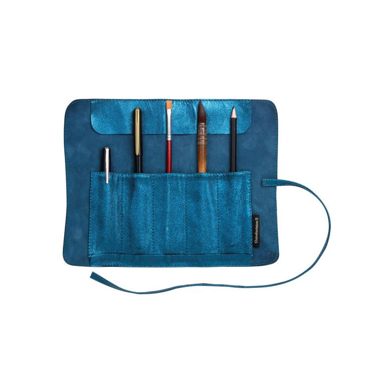 Trousse artiste Clairefontaine® Cuir Irisé Bleu K3 Trousse artiste Clairefontaine® Cuir Irisé Bleu K3