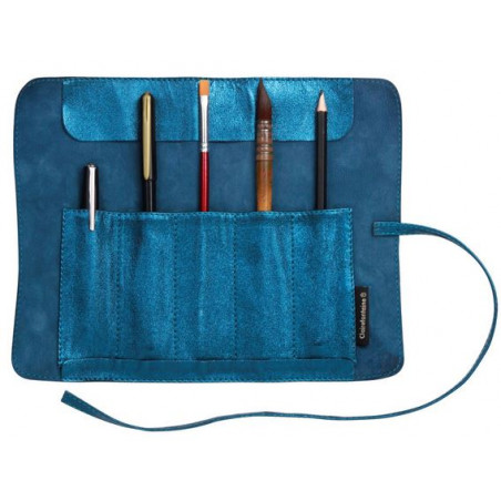 Trousse artiste Clairefontaine® Cuir Irisé Bleu K3