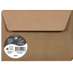 5 Enveloppes Pollen C6 Adhésives Kraft