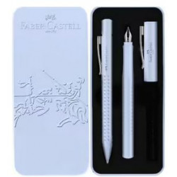 Coffret stylos Plume + Bille Faber Castell® Bleu-ciel