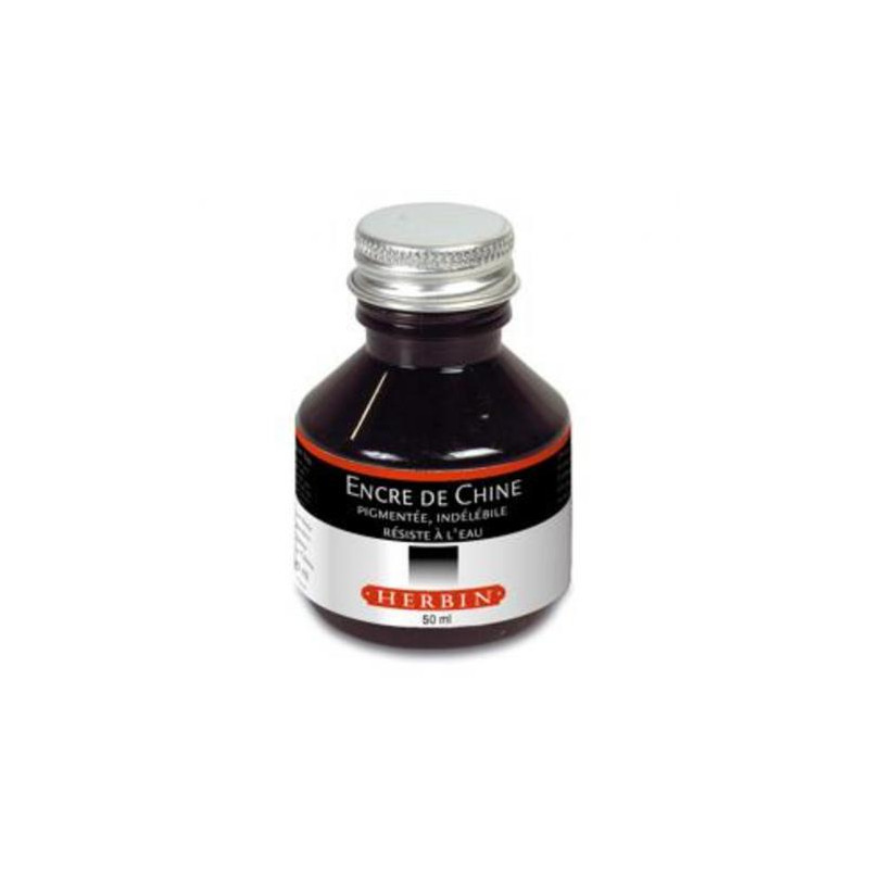 Flacon d'encre de Chine J.Herbin 50ml Noire Flacon d'encre de Chine J.Herbin 50ml Noire