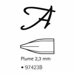 Stylo de calligraphie plume 2,3 mm + 6 cartouches d'encre de couleur