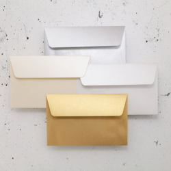 20 Enveloppes Pollen 90x140mm Adhésives Blanc Irisé