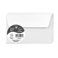 20 Enveloppes Pollen 90x140mm Adhésives Blanc Irisé