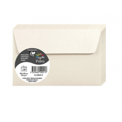 20 Enveloppes Pollen 90x140mm Adhésives Ivoire Irisé