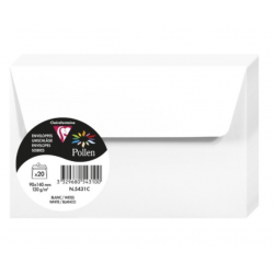 20 Enveloppes Pollen 90x140mm Adhésives Blanc