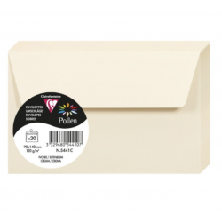 20 Enveloppes Pollen 90x140mm Adhésives Ivoire
