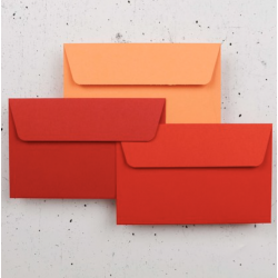 20 Enveloppes Pollen 90x140mm Adhésives Rouge Groseille