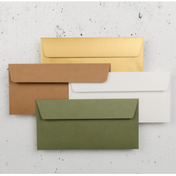 20 Enveloppes Pollen 110x220mm Adhésives Vert sauge