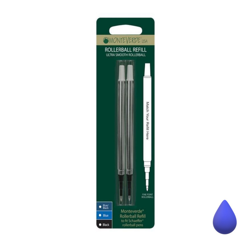Lot de 2 Recharges Roller Bleue compatible Sheaffer® Monteverde® générique Lot de 2 Recharges Roller Bleue compatible Sheaffer® Monteverde® générique