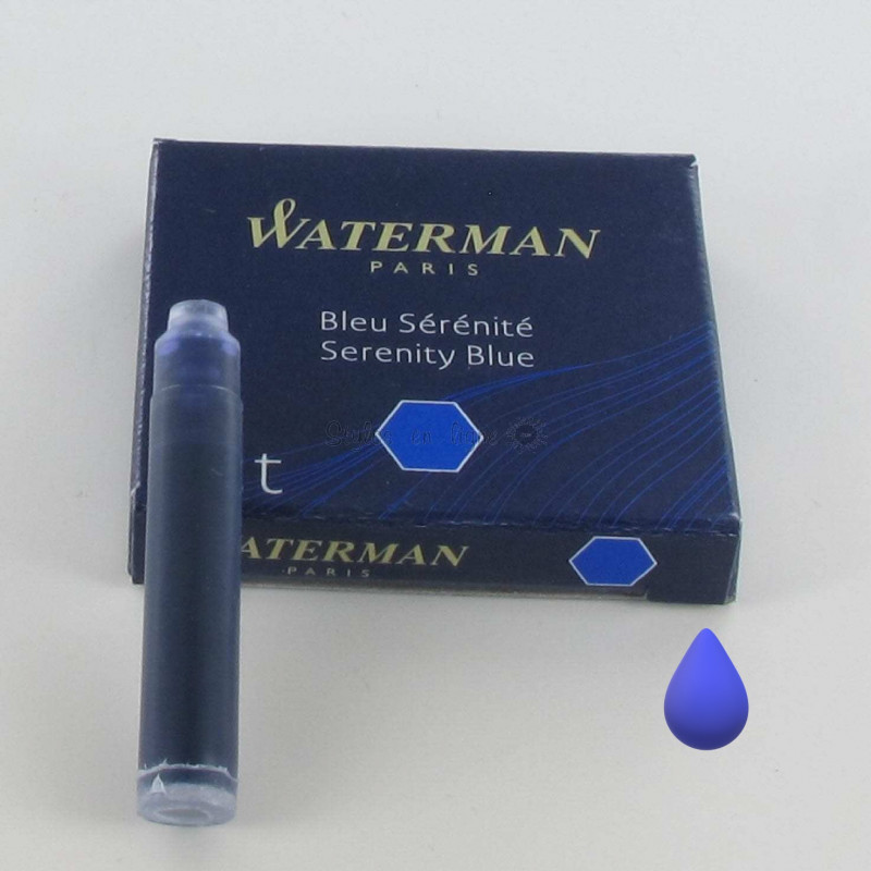 Cartouches Bleues Effaçables Courtes boite de 6 Waterman® Cartouches Bleues Effaçables Courtes boite de 6 Waterman®
