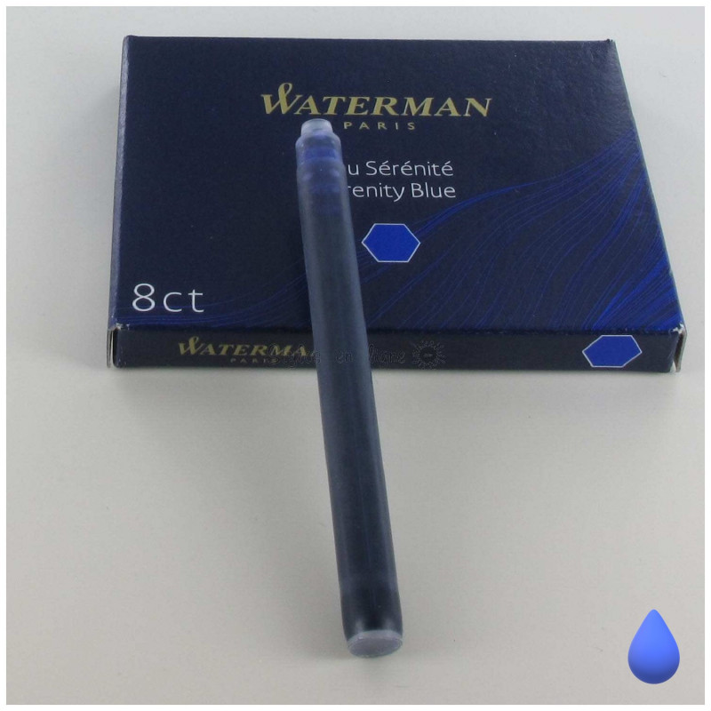 Cartouches Bleues Effaçables Longues boite de 8 Waterman® Cartouches Bleues Effaçables Longues boite de 8 Waterman®