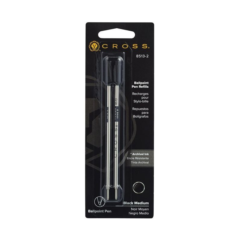 Recharges de Stylos Billes Cross® Noir (Medium) Lot de 2 Recharges de Stylos Billes Cross® Noir (Medium) Lot de 2