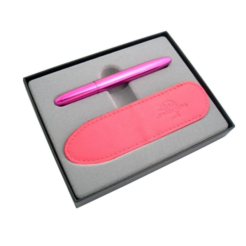 Coffret Stylo Bille Pocket Fisher Pen® Chromé Fushia + Etui fushia Coffret Stylo Bille Pocket Fisher Pen® Chromé Fushia + Etui fushia