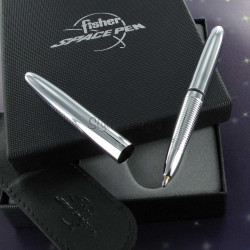 Coffret Stylo Bille Pocket Fisher Pen® Chromé + Etui Noir
