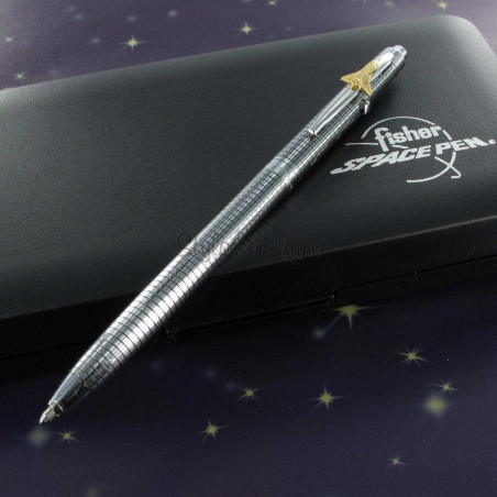 Stylo Bille Fisher Space Pen® Space 1 - Chromé Quadrillé avec Navette - 