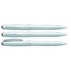 Stylo Bille Vuarnet "Eagle" Godrons Satiné Multi-Fonctions "2 en 1" (Bille noire et mine 0,5)