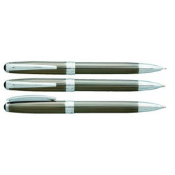 Stylo Bille Vuarnet "Eagle" Godrons Gun Multi-Fonctions "2 en 1" (Bille noire et mine 0,5)