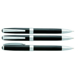 Stylo Bille Vuarnet "Eagle" Laqué Noir Multi-Fonctions "2 en 1" (Bille noire et mine 0,5)