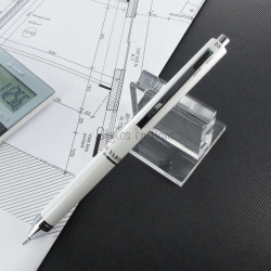 Stylo Enzo Varini Blanc Nacré Multi-Fonctions "4 en 1" (Bille noire,bleue,rouge et mine 0,5)