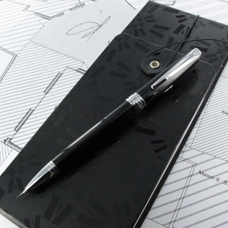Stylo Bille Vuarnet "Eagle" Laqué Noir Multi-Fonctions "2 en 1" (Bille noire et mine 0,7)