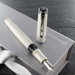 Stylo Plume Pélikan® Blanc à mécanisme à piston et plume acier "SERIES 205"