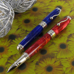 Stylo Roller Rouge "Filets Orangés" "INDIGO" Jean Pierre Lépine®