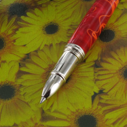 Stylo Roller Rouge "Filets Orangés" "INDIGO" Jean Pierre Lépine®