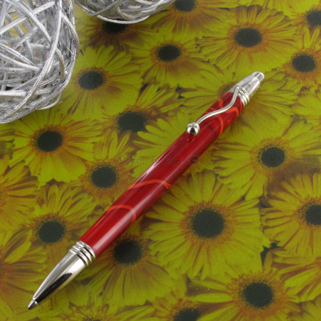 Stylo Bille Rouge "Filets Orangés" "INDIGO" Jean Pierre Lépine®
