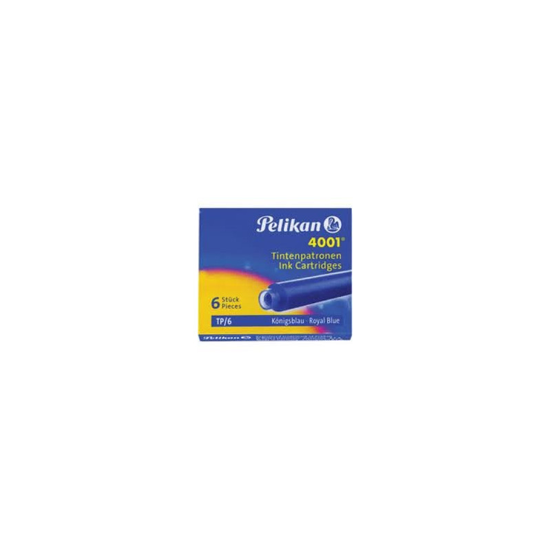 Cartouches Bleues effaçables standards Pelikan® - Boite de 6 Cartouches Bleues effaçables standards Pelikan® - Boite de 6