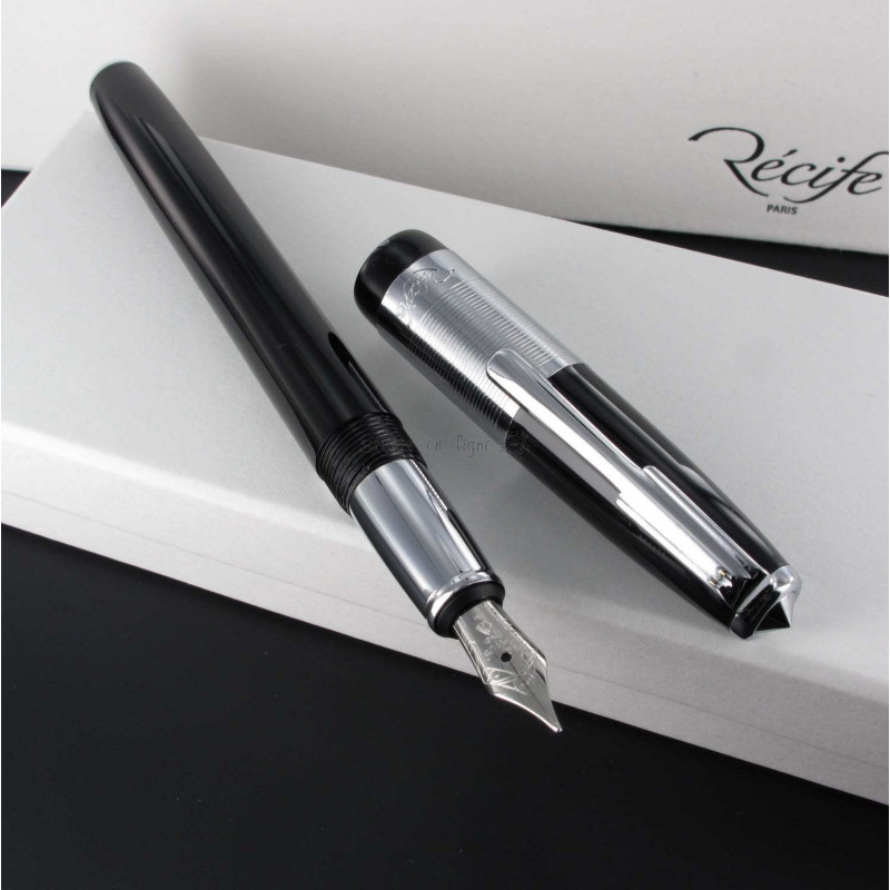 Stylo Plume Recife® Riviera Press Slim Noir Stylo Plume Recife® Riviera Press Slim Noir
