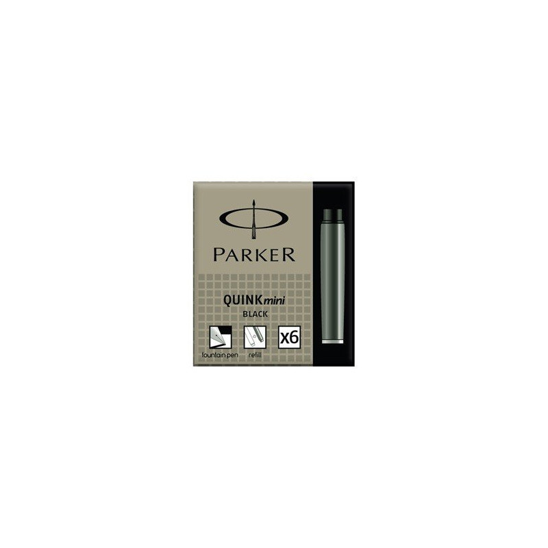 Cartouches petit format Noires Parker Quink- Boite de 5 Cartouches petit format Noires Parker Quink- Boite de 5
