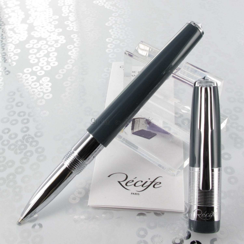 Stylo Roller Recife® Riviera Baby Press Gris Anthracite Stylo Roller Recife® Riviera Baby Press Gris Anthracite