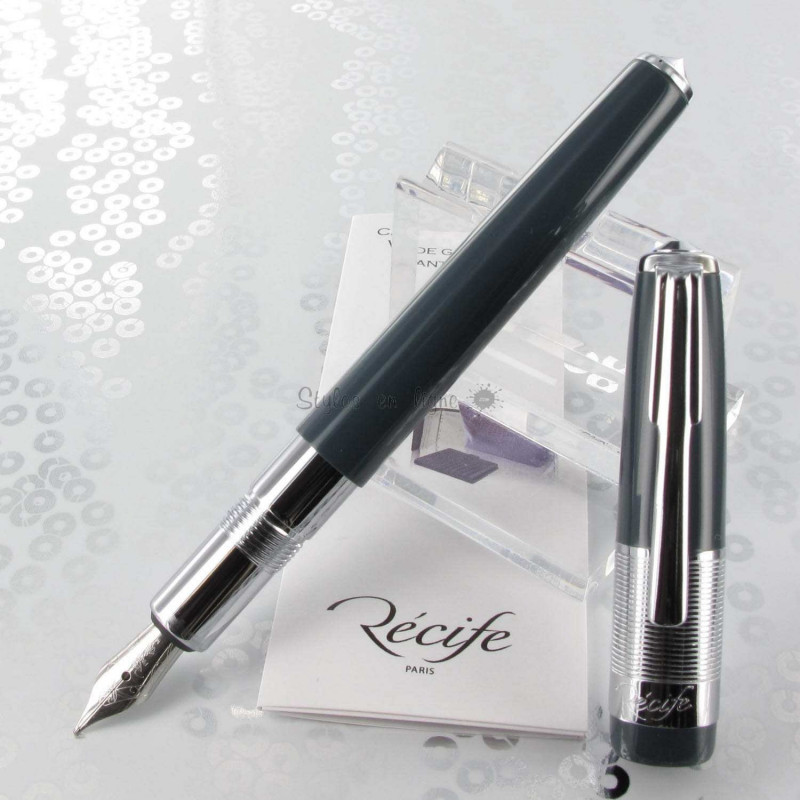 Stylo Plume Recife® Riviera Baby Press Gris Anthracite Stylo Plume Recife® Riviera Baby Press Gris Anthracite