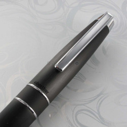 Stylo Bille Oberthur Noir Brossé "Bliss" 