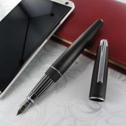 Stylo Plume Oberthur Noir Brossé "Bliss" 